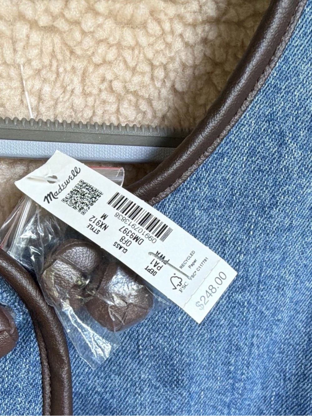 Madewell Blue Denim Sherpa-Trim Button Jacket - Picture 2 of 6